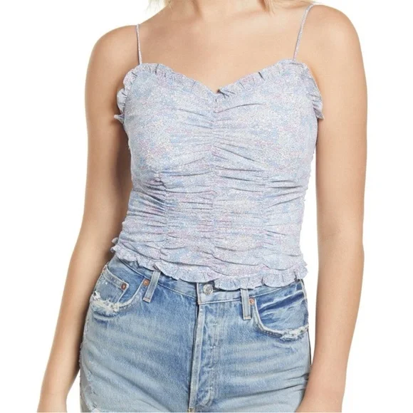 NWT Ruched Floral Camisole - Blue Multi Ditsy - Picture 1 of 7